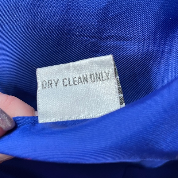 Vintage Sequin Rhinestone Blazer Wool Royal Blue black sequin rhinestone detail - Picture 9 of 11